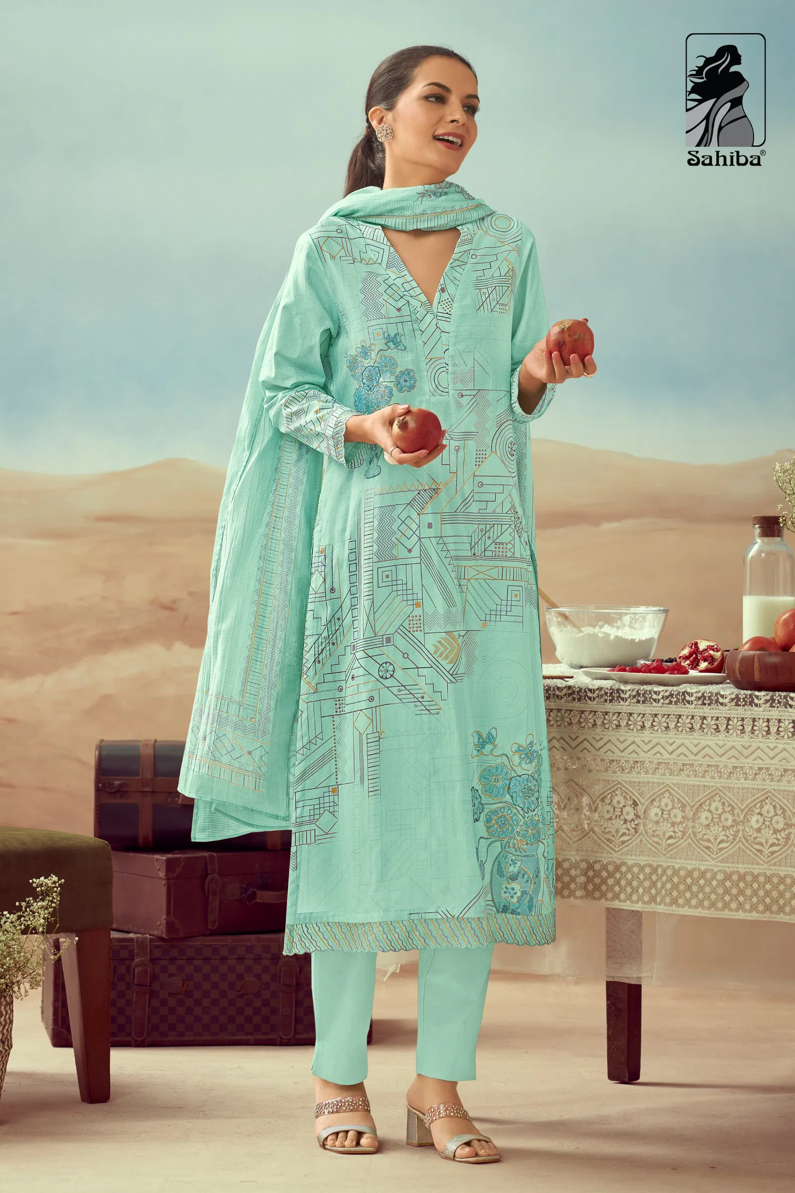 Rashi By Sahiba Lawn Cotton Digital Printed Dress Material Suppliers In India
